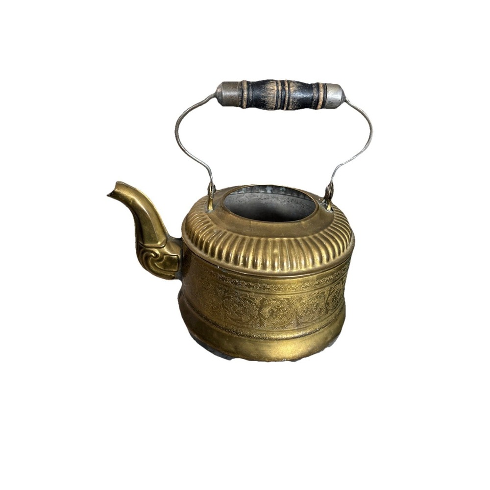 Vintage Brass Engraved Kettle